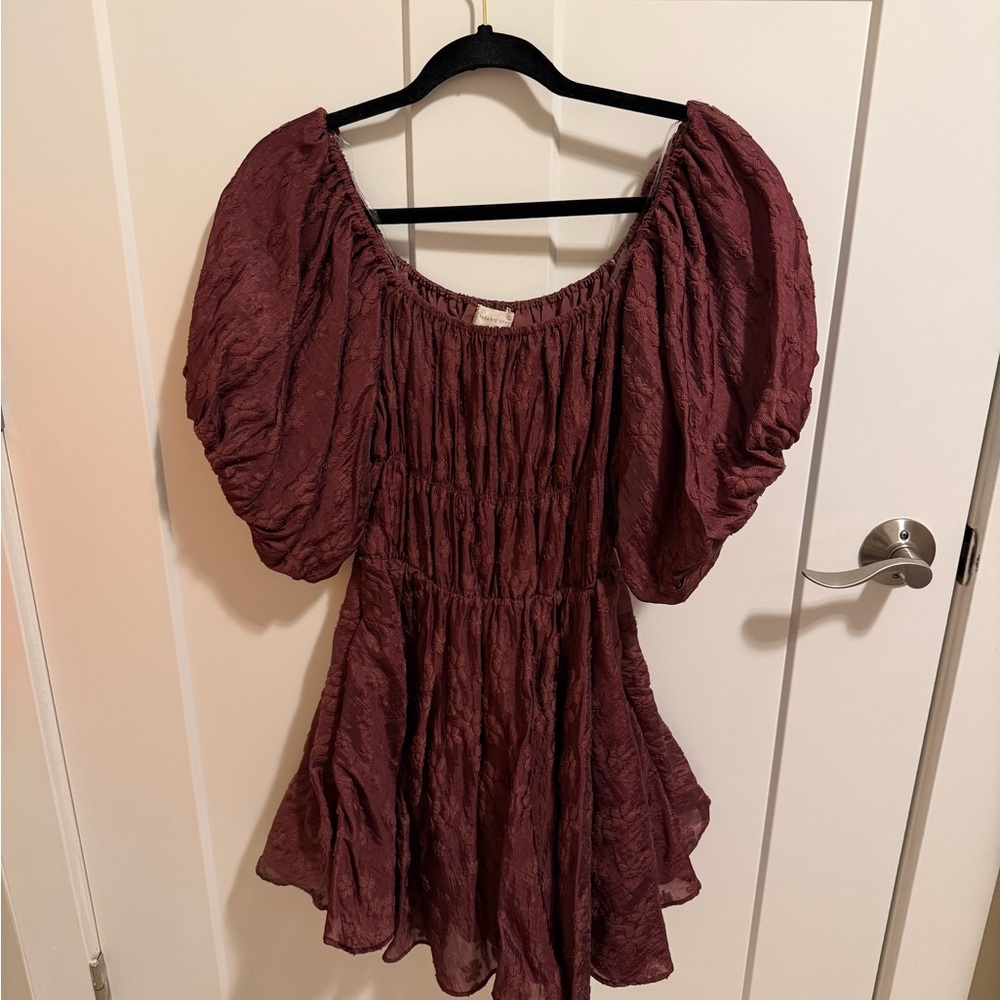 Elegant Burgundy Women's Dress